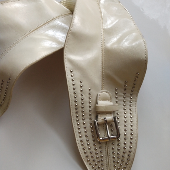 Really Funky Wide Belt with rivets, Adjustable Elastic and Belt Buckle Vintage - Picture 8 of 11